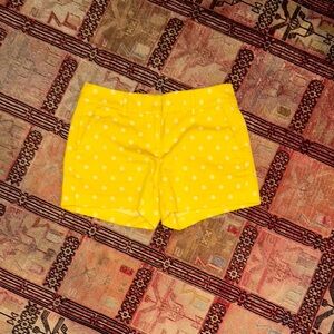 Ann Taylor High Waist Yellow and White Shorts